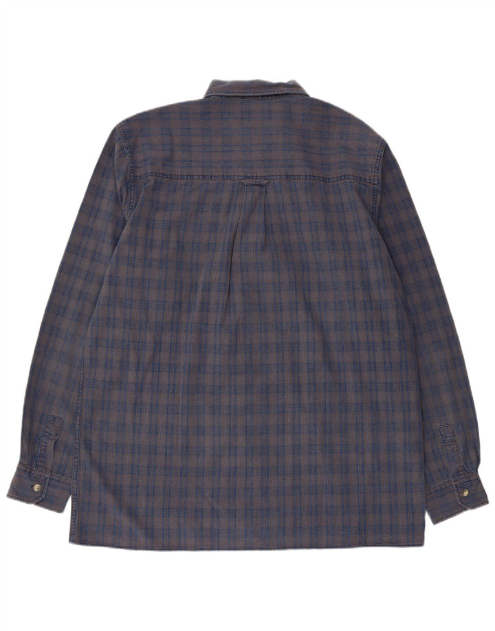 Camisa masculina de flanela Lee XL cinza xadrez algodão