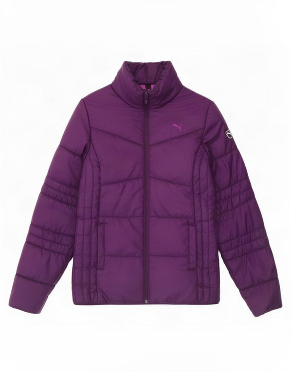 Jaqueta acolchoada feminina Puma UK 14 grande poliéster roxo