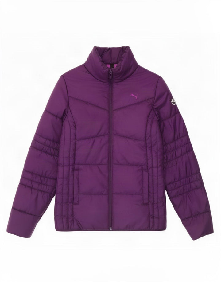 Jaqueta acolchoada feminina Puma UK 14 grande poliéster roxo