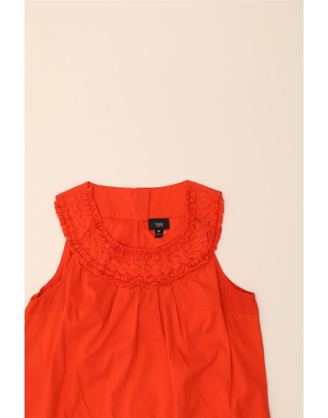 MOSSIMO Womens Sleeveless Blouse Top UK 14 Medium Orange Cotton Vintage Mossimo and Second-Hand Mossimo from Messina Hembry 