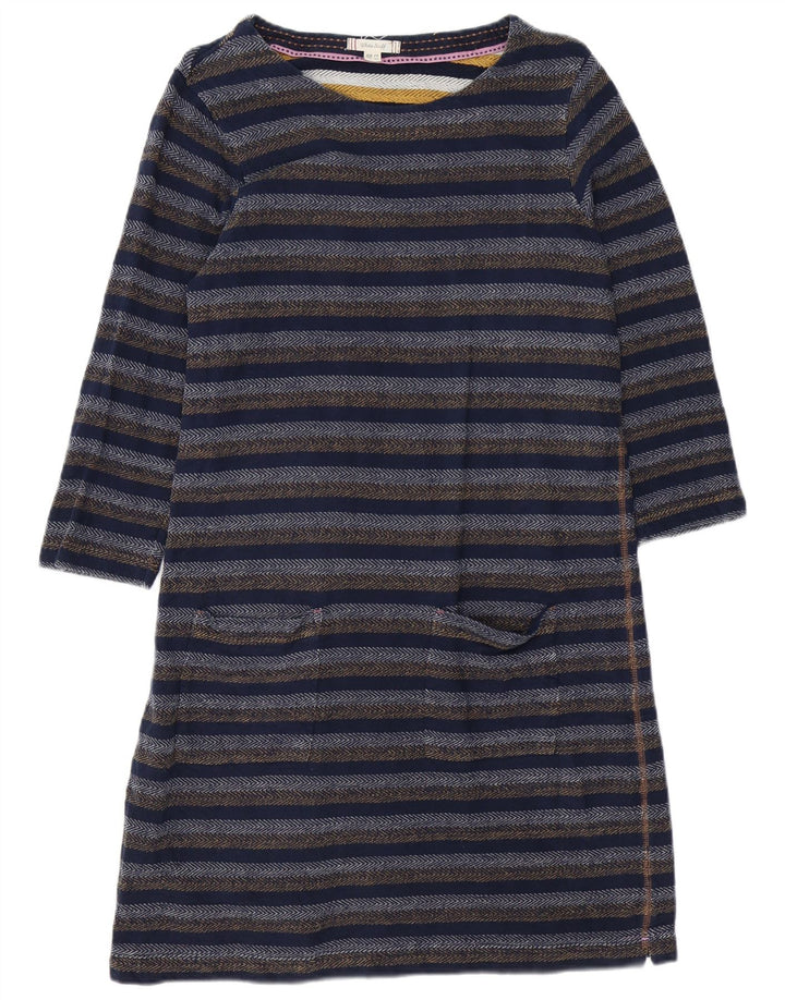 Vestido feminino de manga comprida White Stuff UK 14 listrado azul marinho médio