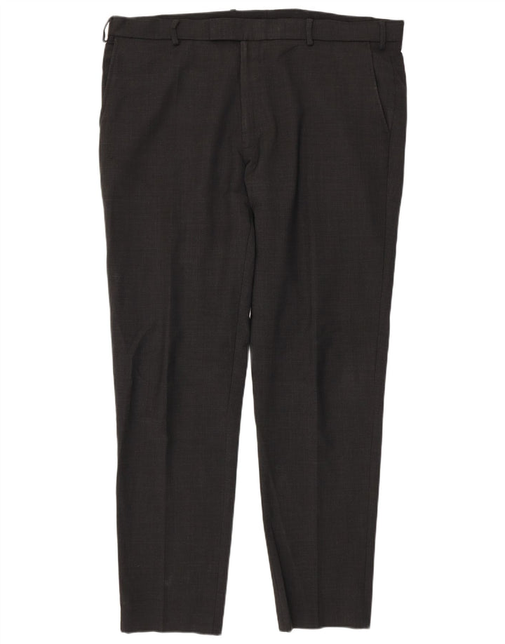 Calça masculina Marks & Spencer sob medida Slim Suit W40 L33 lã cinza