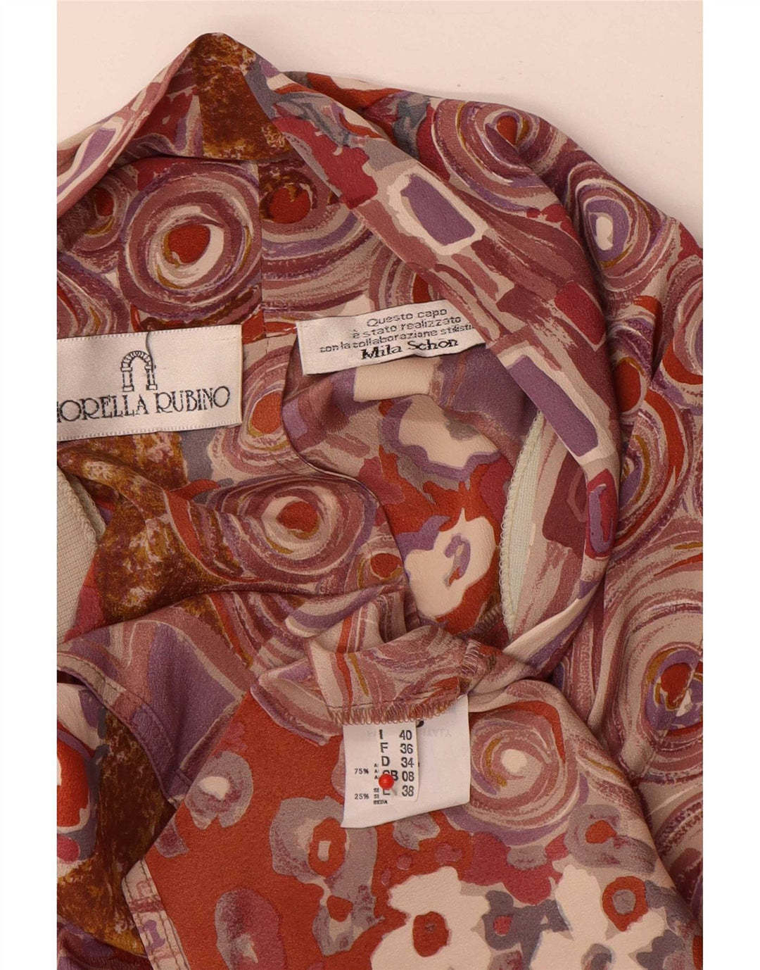 Blusa feminina Fiorella Rubino UK 8 pequena multicolorida