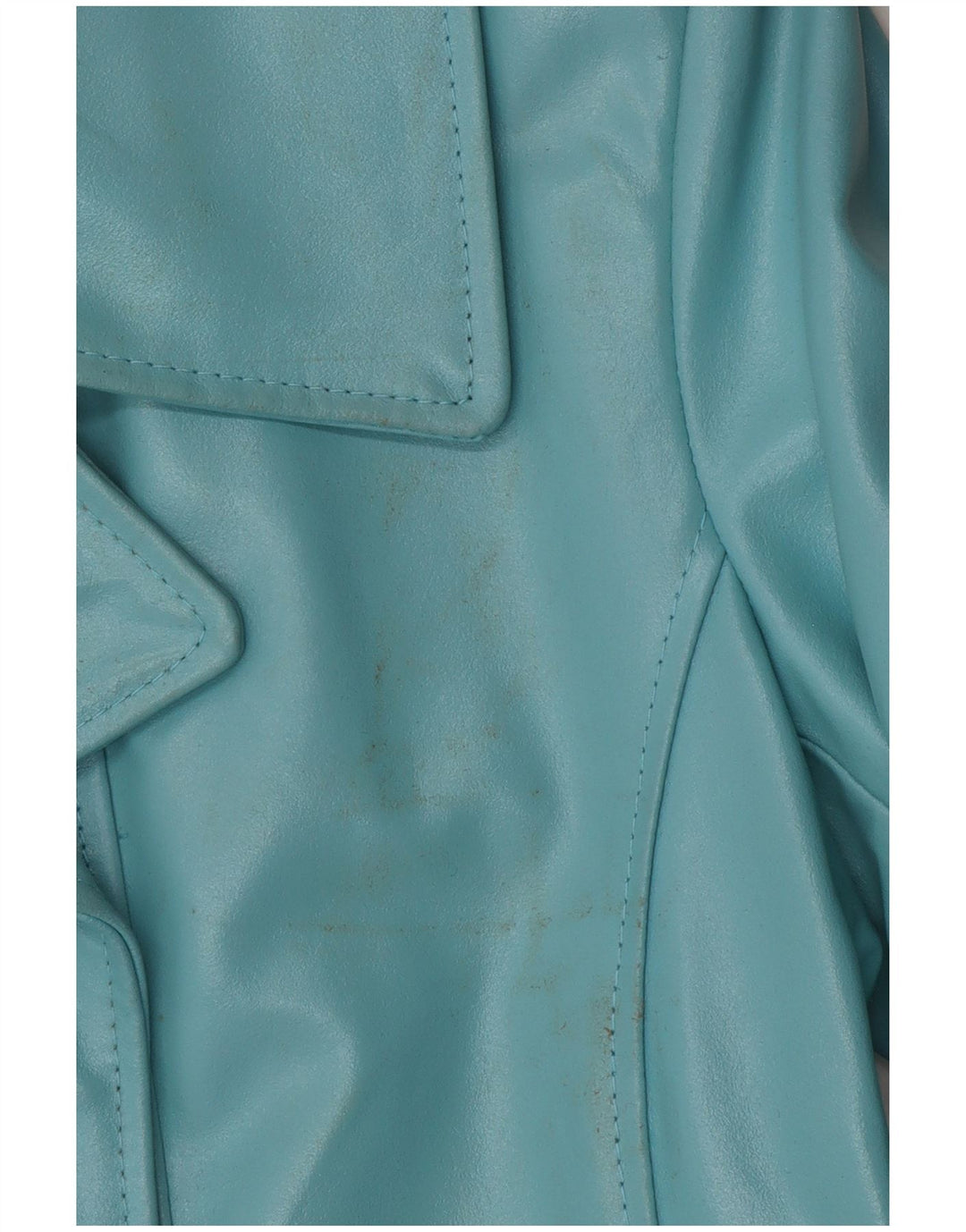 Jaqueta de couro feminina VINTAGE UK 10 couro azul pequeno