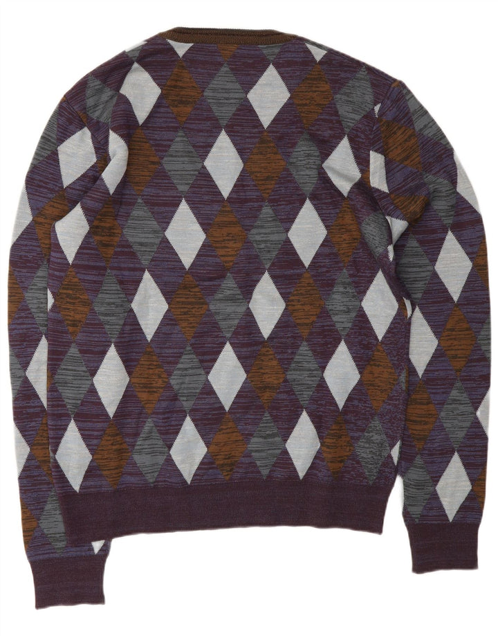 Suéter masculino Prada com decote em V IT 50 Médio Roxo Designer