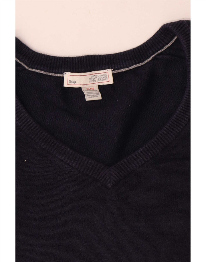 Suéter masculino Gap com decote em V XL azul marinho algodão