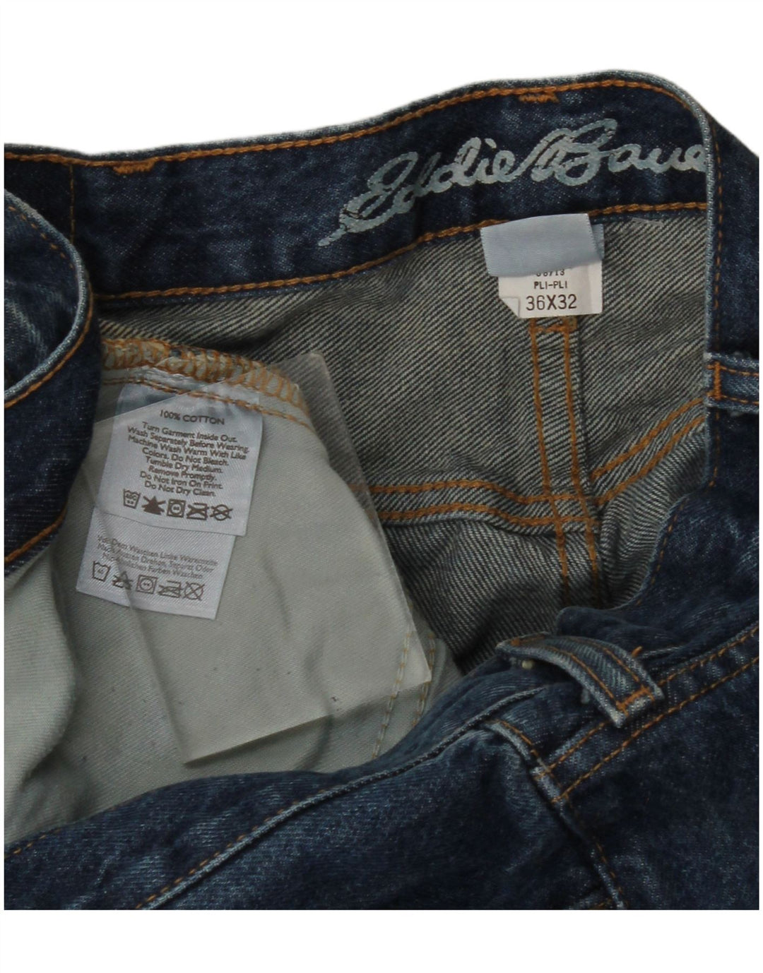 Eddie Bauer Jeans retos femininos W36 L32 algodão azul