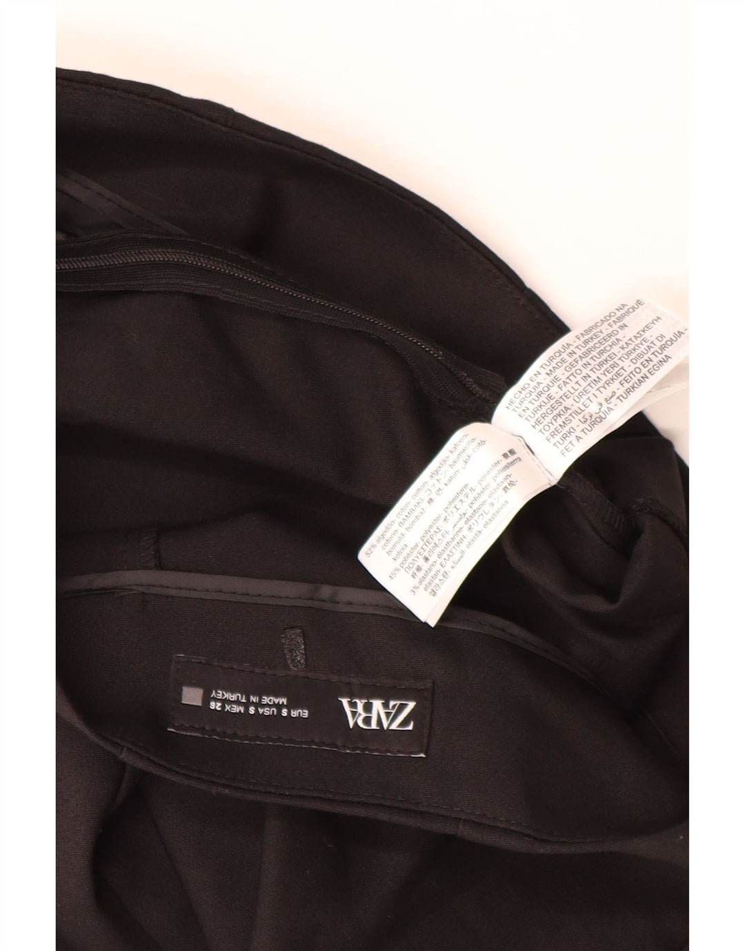 Calça quente feminina Zara pequena W26 preta