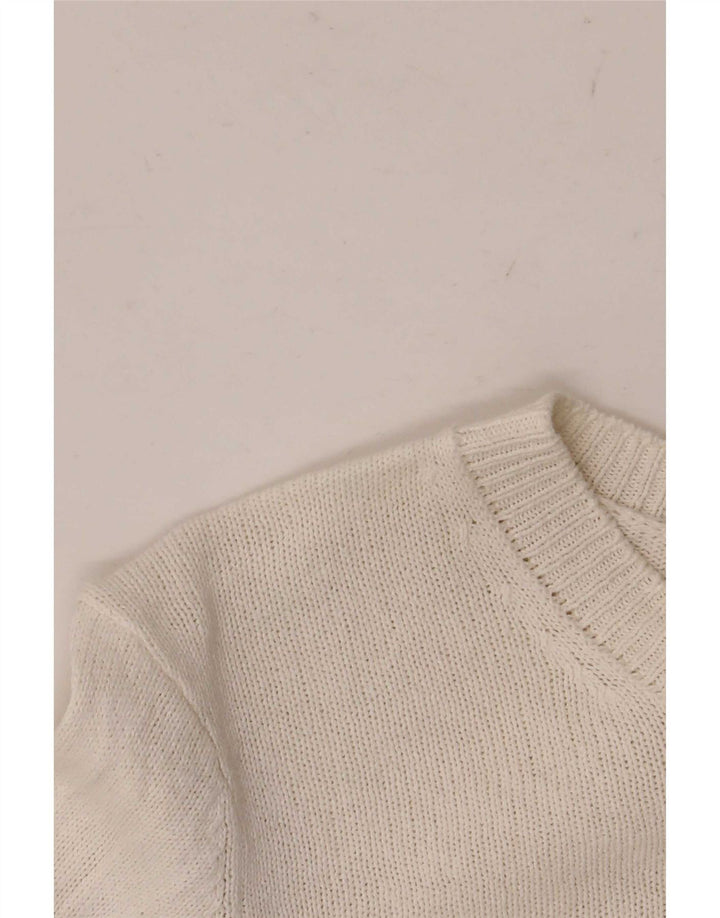 Zara Womens Crop Top Manga Longa Reino Unido 6 XS Branco