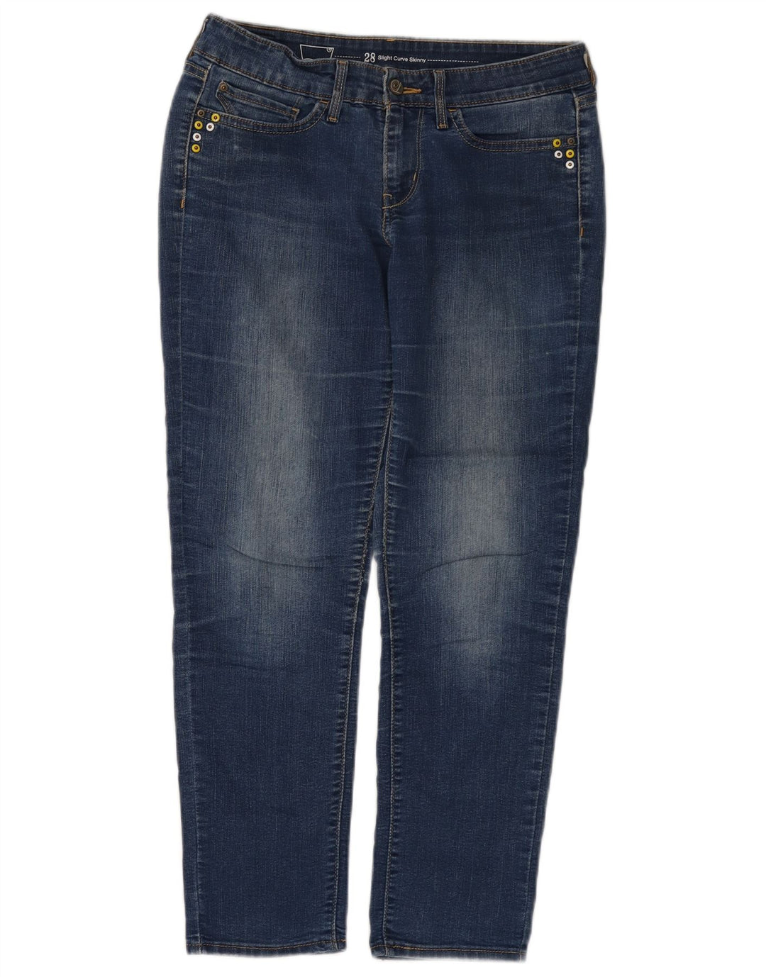 Jeans skinny feminino levemente curvilíneo LEVI'S W28 L27 azul