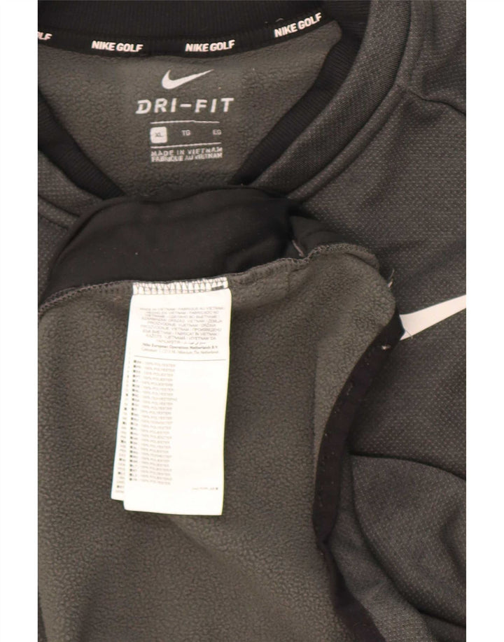 Pulôver masculino Nike Dri Fit com decote em zíper e moletom XL cinza poliéster
