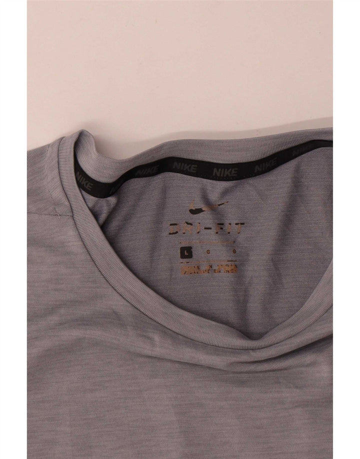 Camiseta Nike Masculina Dri Fit Top Grande Cinza Poliéster