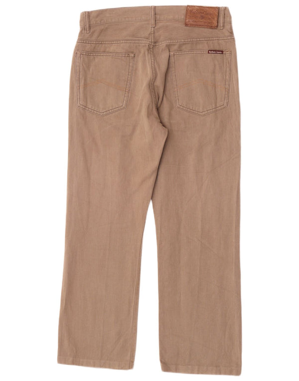 Marlboro Classics Masculino Calça Casual Reta W34 L29 Algodão Marrom