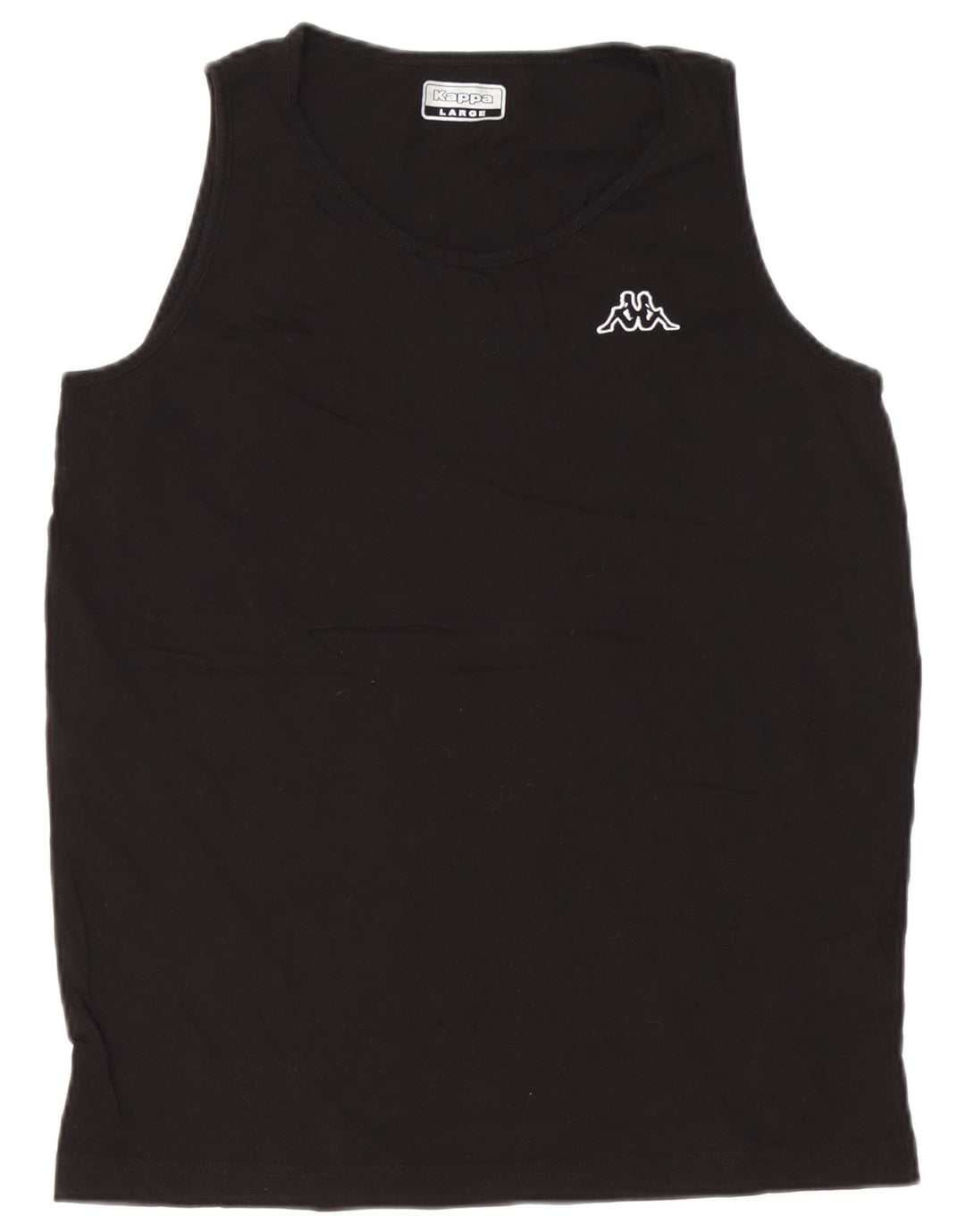 Kappa Mens Colete Top Grande Algodão Preto