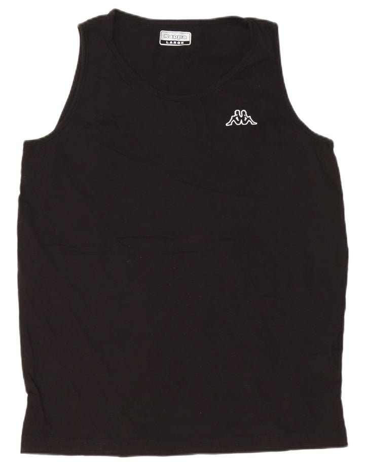 Kappa Mens Colete Top Grande Algodão Preto