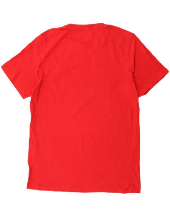 Camiseta masculina JACK & JONES com estampa gráfica pequena de algodão vermelho