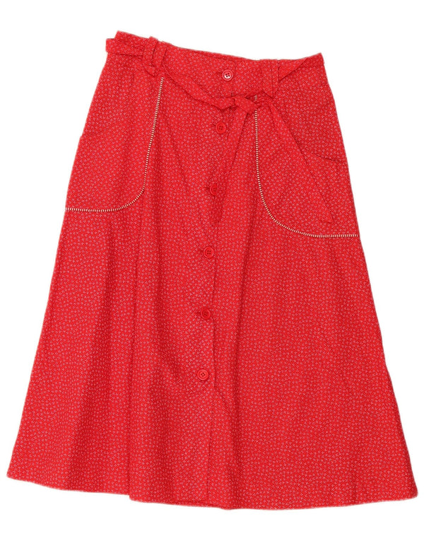 Saia vintage feminina linha A IT 42 médio W28 vermelho floral
