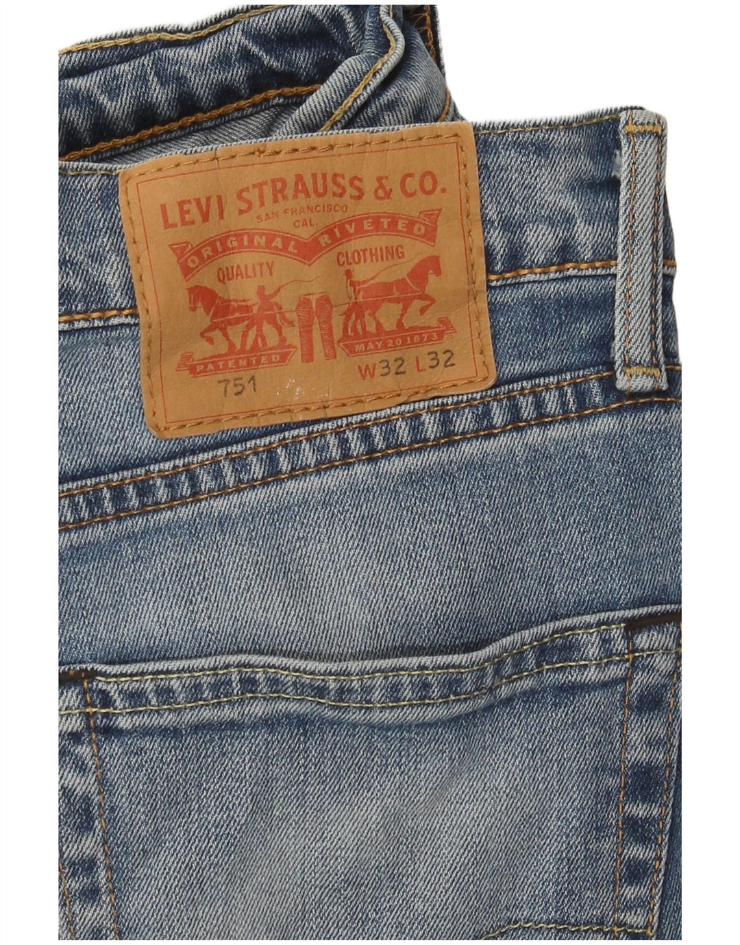 Calça jeans masculina Levi's 751 Straight W32 L32 azul algodão