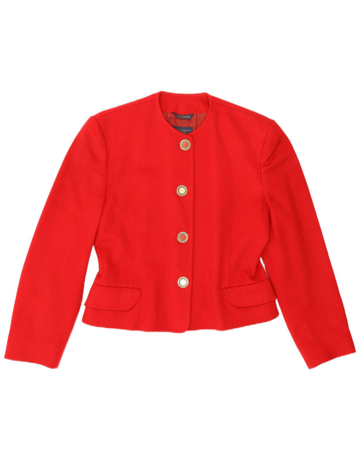 GB.PEDRINI Jaqueta Blazer Feminina com 4 Botões Reino Unido 12 Médio Vermelho