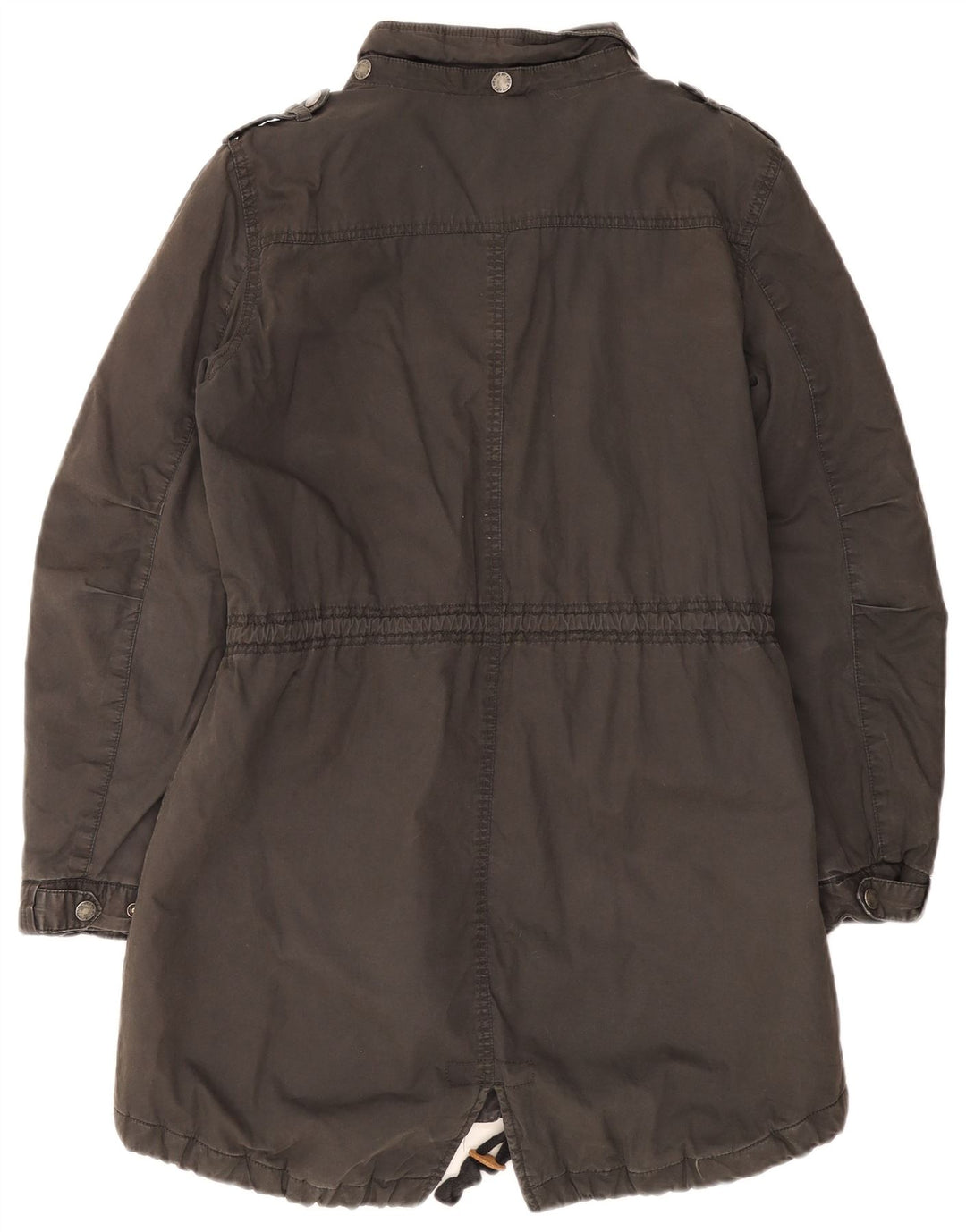 Jaqueta Parka Feminina Fat Face Reino Unido 14 Grande Algodão Cinza