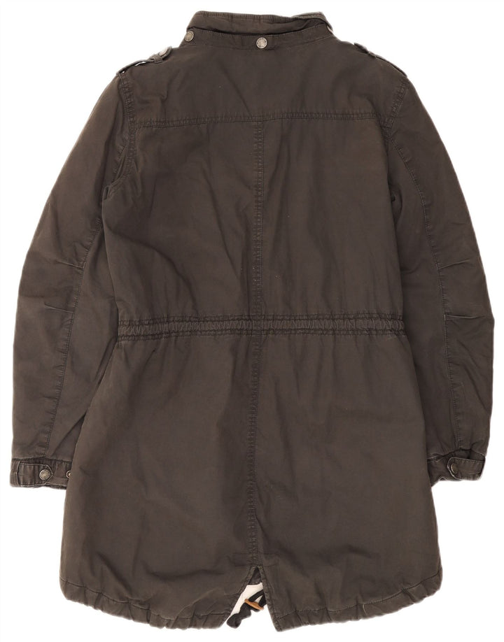 Jaqueta Parka Feminina Fat Face Reino Unido 14 Grande Algodão Cinza