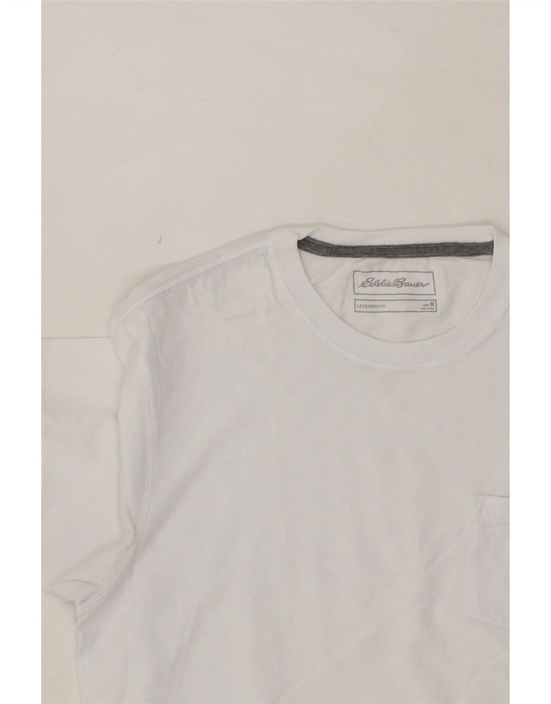 EDDIE BAUER Mens T-Shirt Top Medium White Cotton Vintage Eddie Bauer and Second-Hand Eddie Bauer from Messina Hembry 