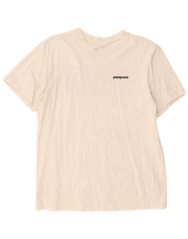 Patagonia Camiseta masculina gráfica Top médio algodão branco