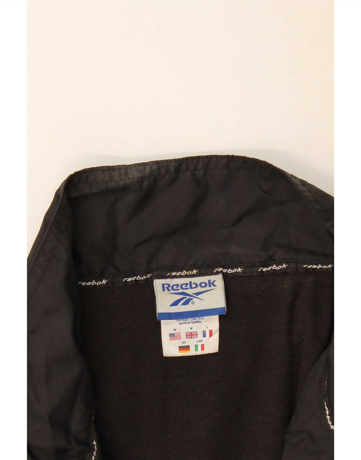 Reebok Mens Loose Fit Tracksuit Top Jaqueta Médio Preto Colorblock
