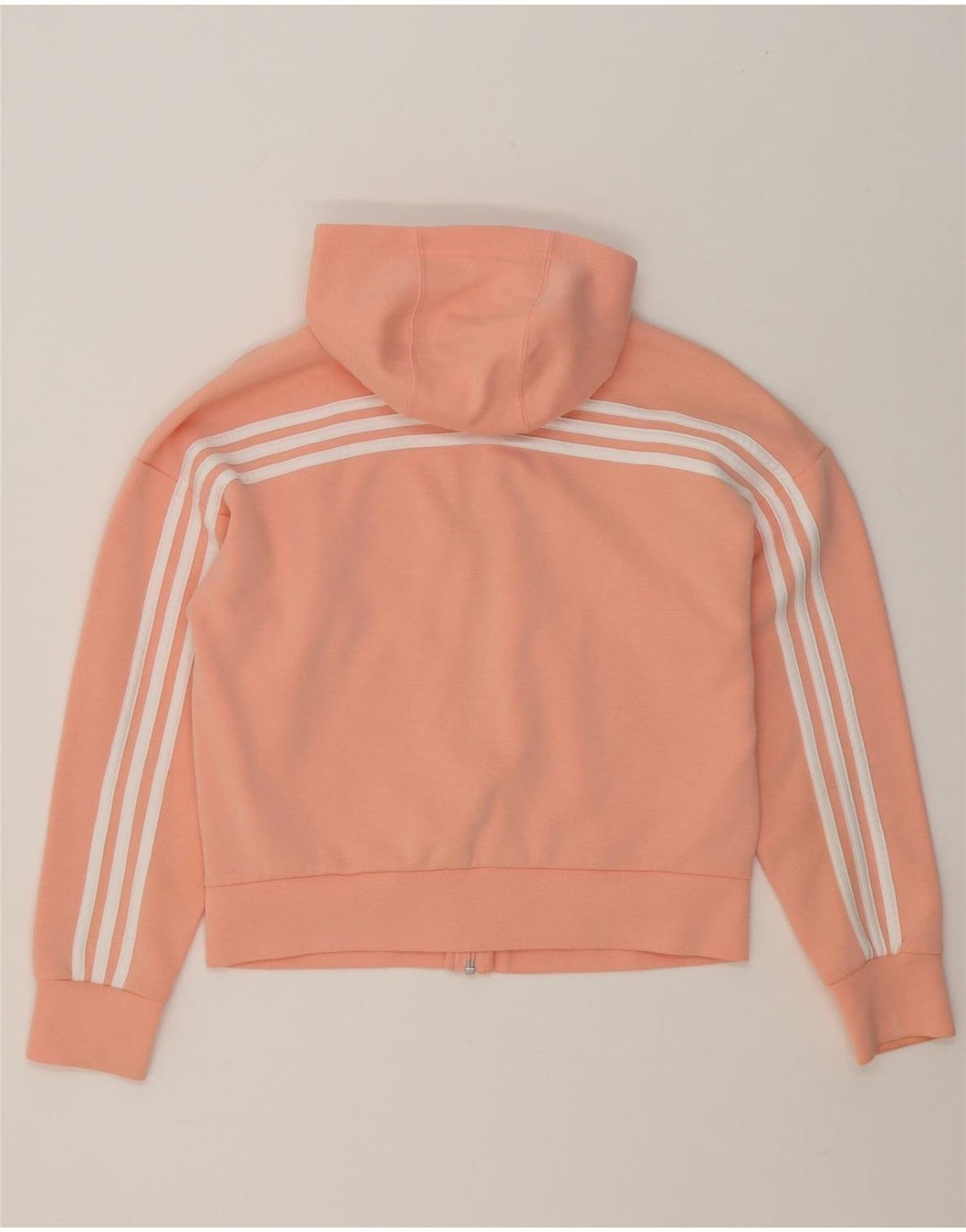 ADIDAS Girls Zip Hoodie Sweater 13-14 Years Pink Cotton Vintage Adidas and Second-Hand Adidas from Messina Hembry 