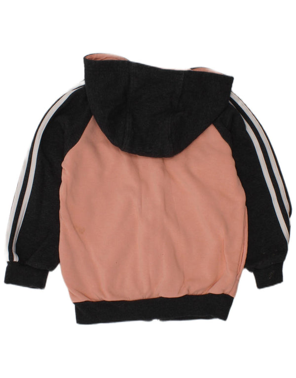 Suéter Adidas feminino com capuz e zíper 2-3 anos rosa algodão colorblock