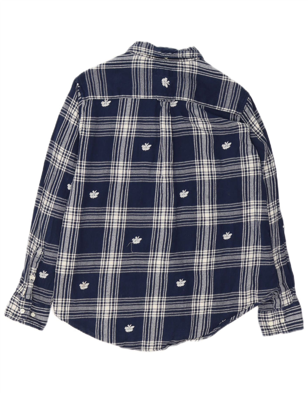 Camisa feminina de flanela GANT Reino Unido 14 algodão xadrez azul marinho médio