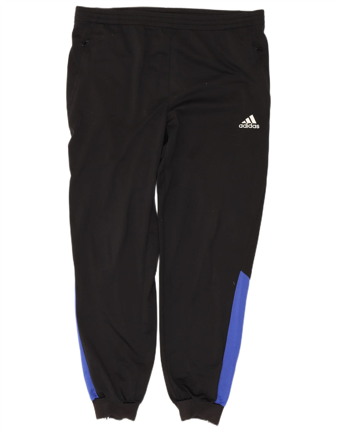 Calça de treino masculina Adidas Joggers UK 44/46 grande poliéster preto