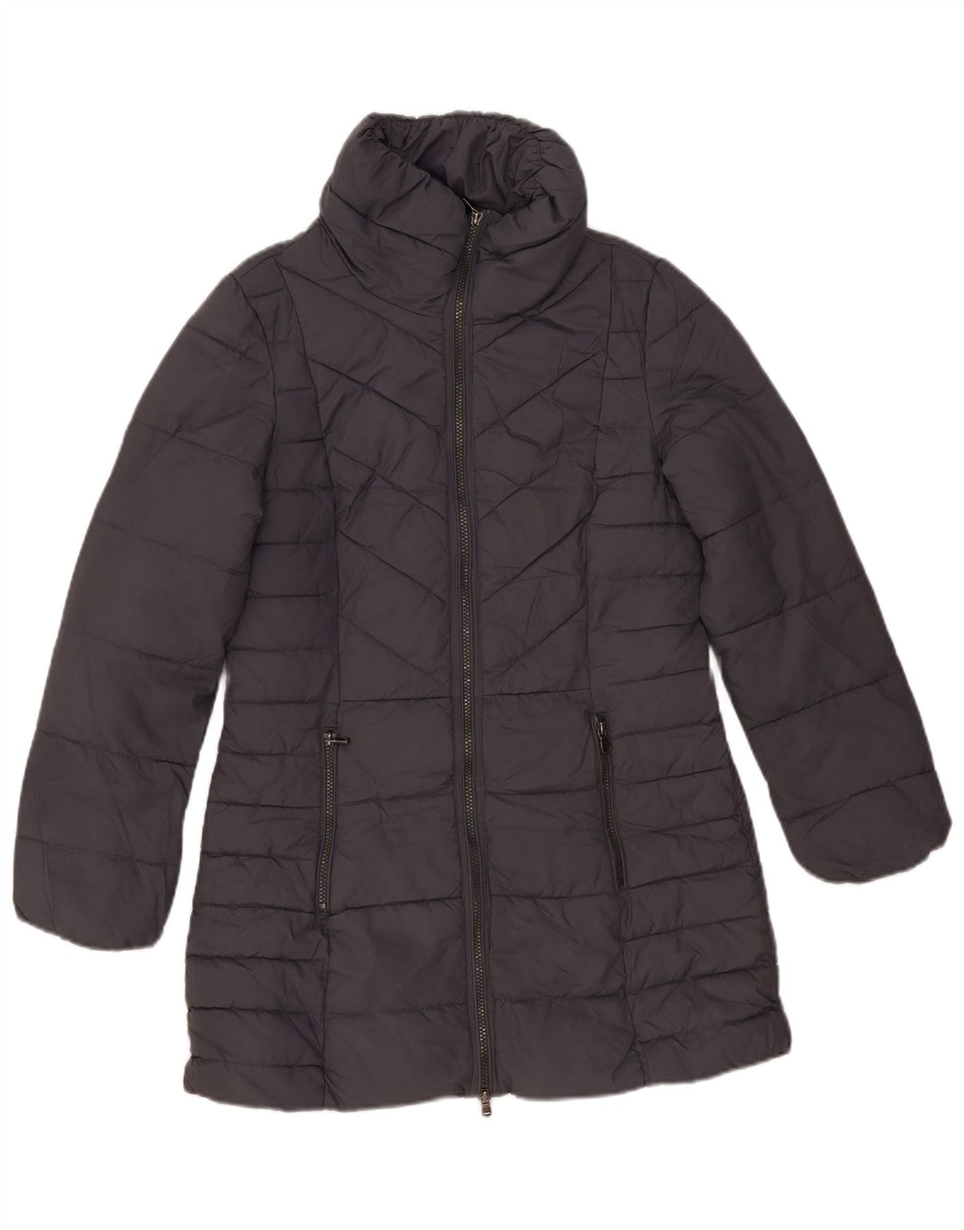 Casaco acolchoado feminino Marks & Spencer UK 10 poliéster cinza pequeno