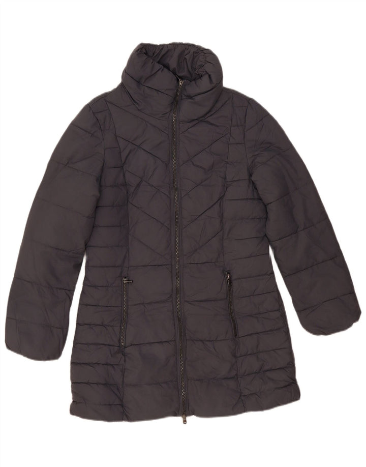 Casaco acolchoado feminino Marks & Spencer UK 10 poliéster cinza pequeno