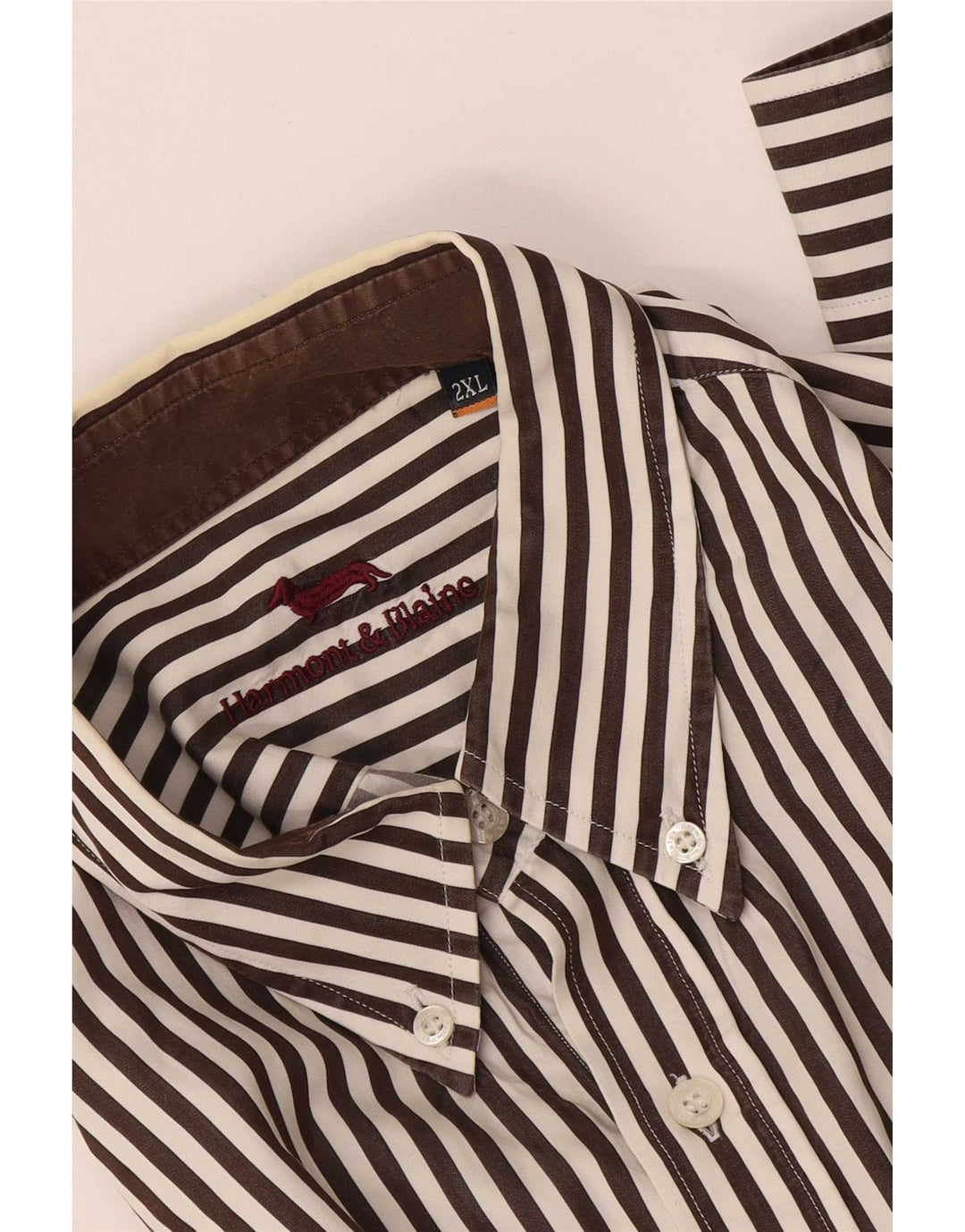Camisa masculina Harmont & Blaine 2XL listrada marrom
