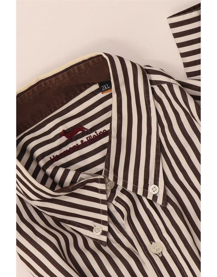 Camisa masculina Harmont & Blaine 2XL listrada marrom
