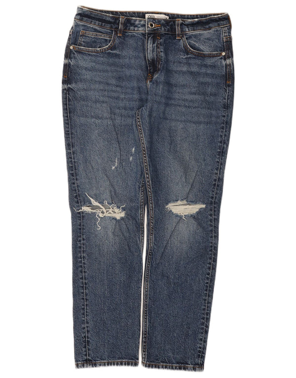 Calça jeans reta feminina Zara EU 40 médio W30 L28 algodão azul