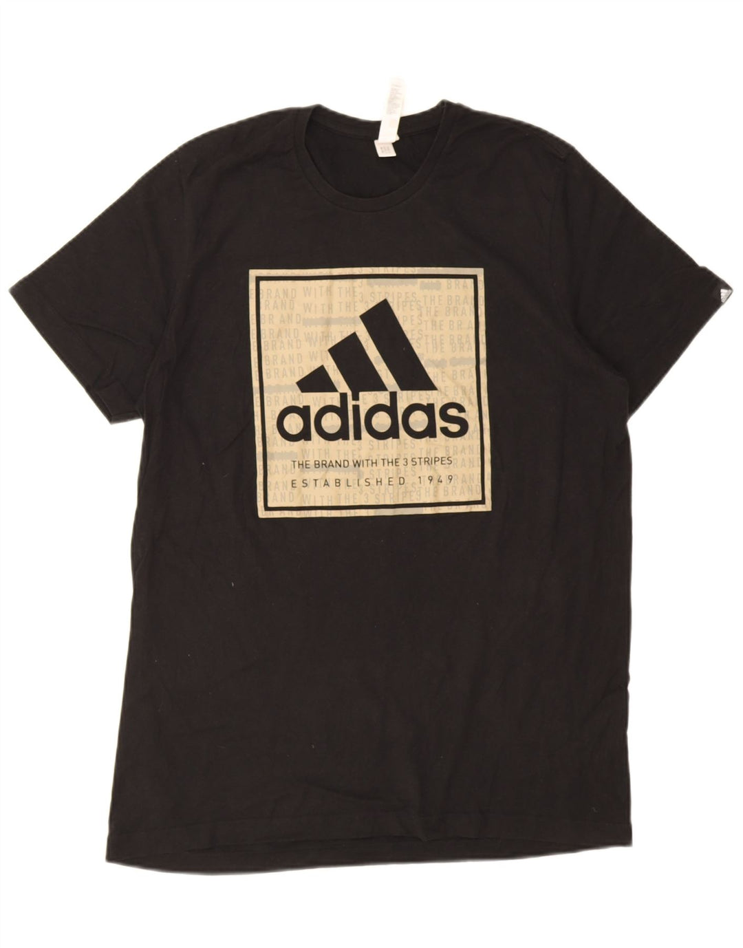 Adidas Mens Graphic T-Shirt Top Grande Algodão Preto
