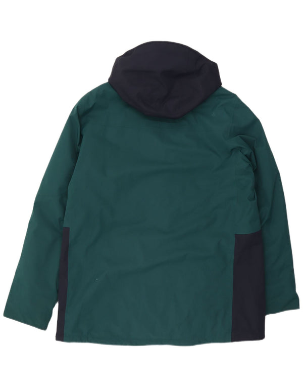 Jaqueta corta-vento masculina Jack Wolfskin com capuz UK 50 3XL verde colorblock
