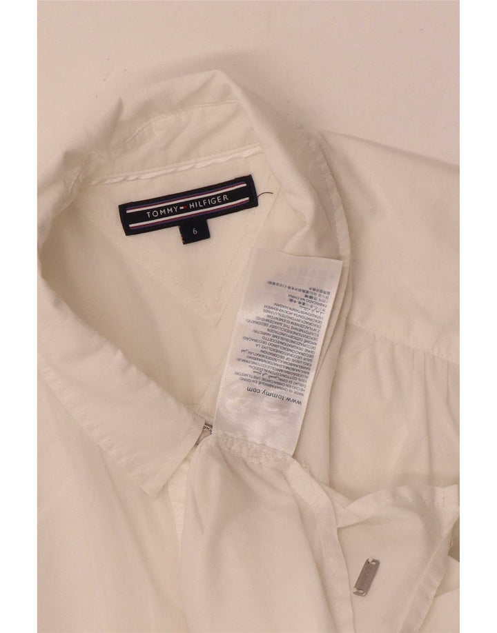 Blusa feminina sem mangas Tommy Hilfiger EUA 6 algodão branco médio