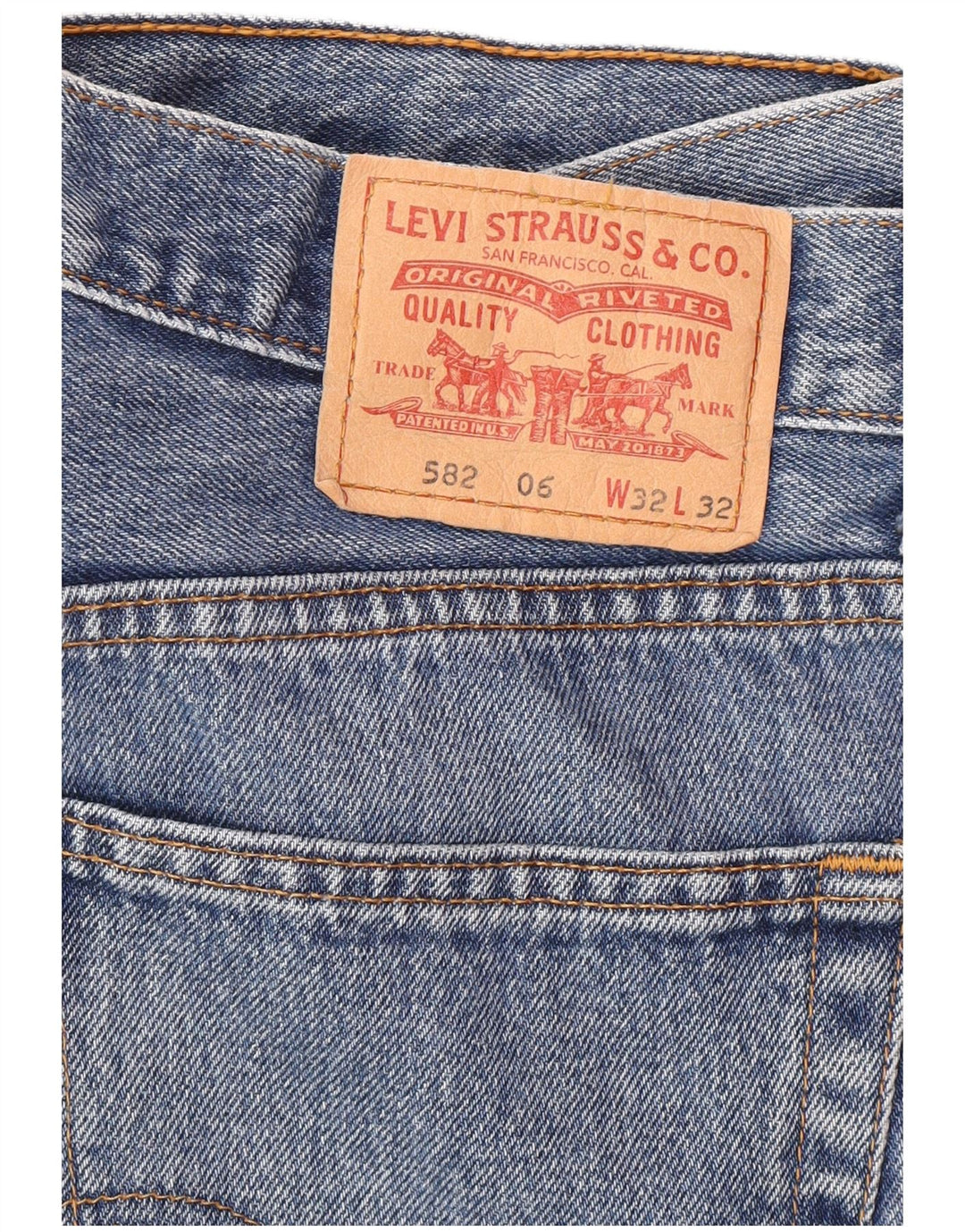 Levi's Masculino 582 Straight Jeans W32 L28 Azul Algodão