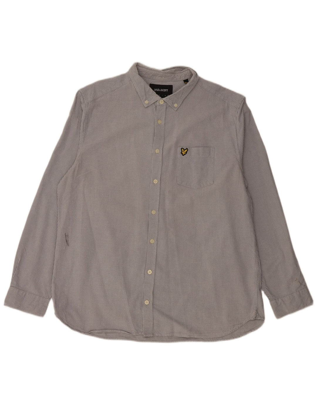 Camisa masculina LYLE & SCOTT 2XL algodão listrado azul