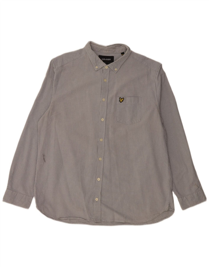 Camisa masculina LYLE & SCOTT 2XL algodão listrado azul