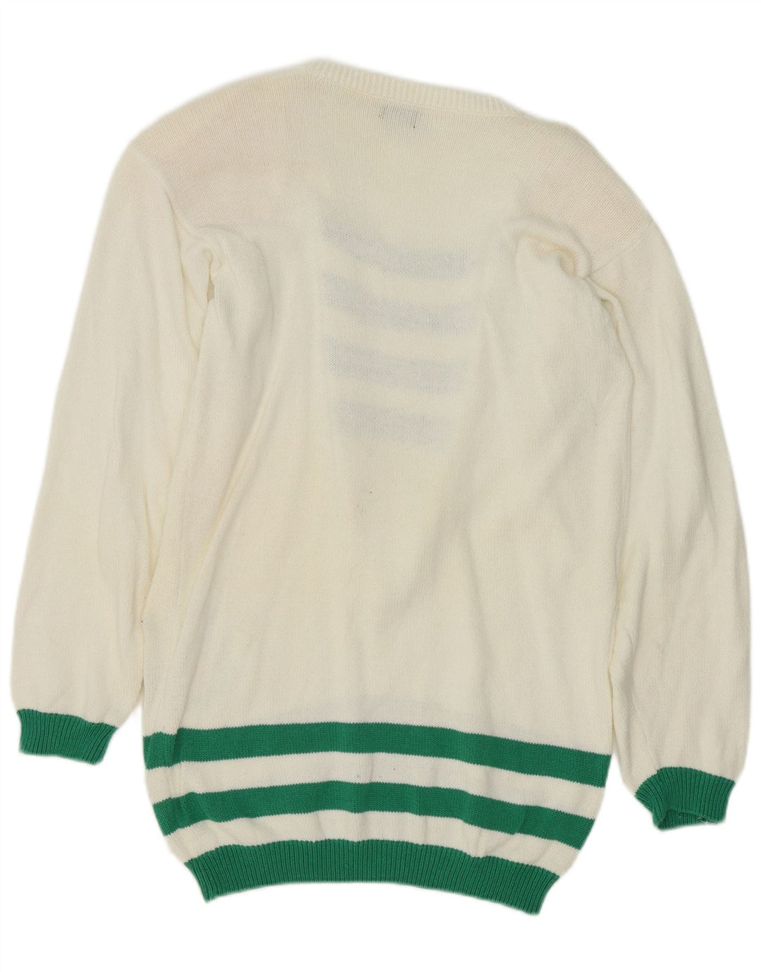 Suéter feminino vintage com gola canoa e listrado branco médio UE 38