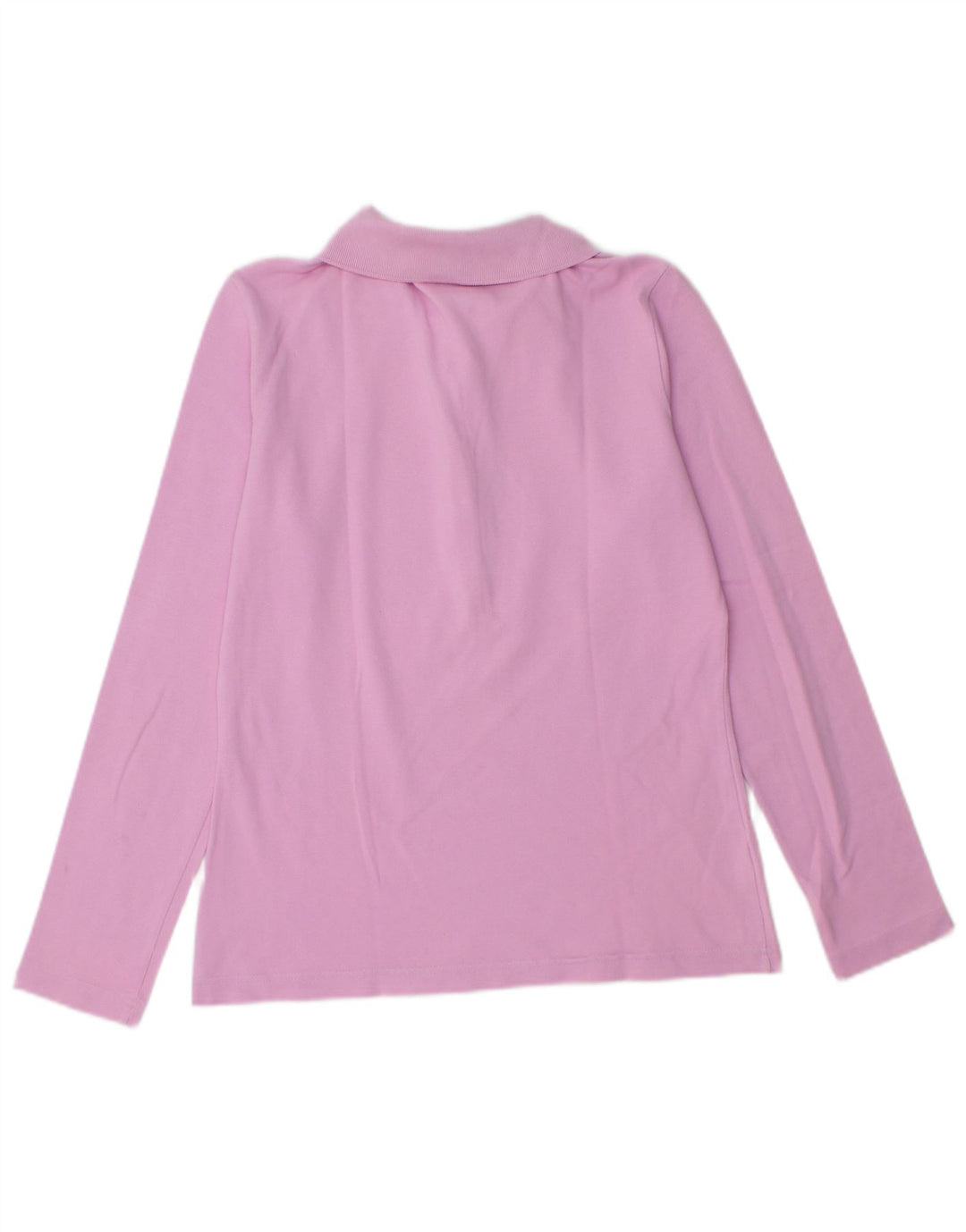 Camisa polo feminina de manga comprida Lacoste tamanho 40 algodão rosa médio