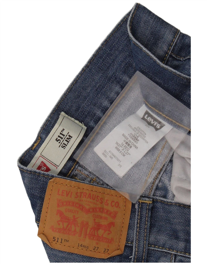 LEVI'S Boys 511 Slim Jeans 13-14 Anos W27 L27 Azul Algodão