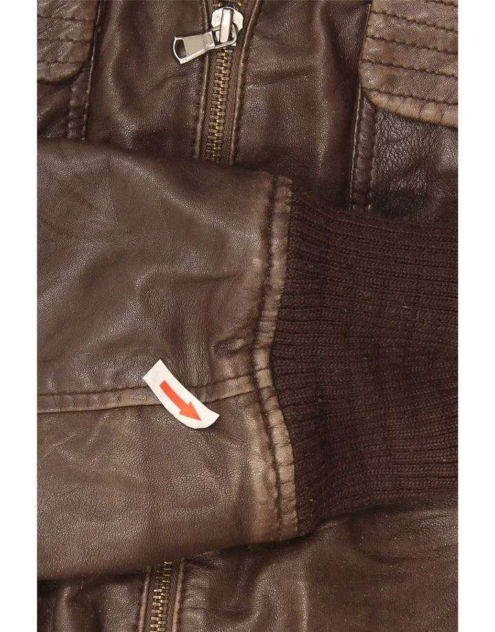 Jaqueta de couro masculina Conbipel IT 50 grande marrom