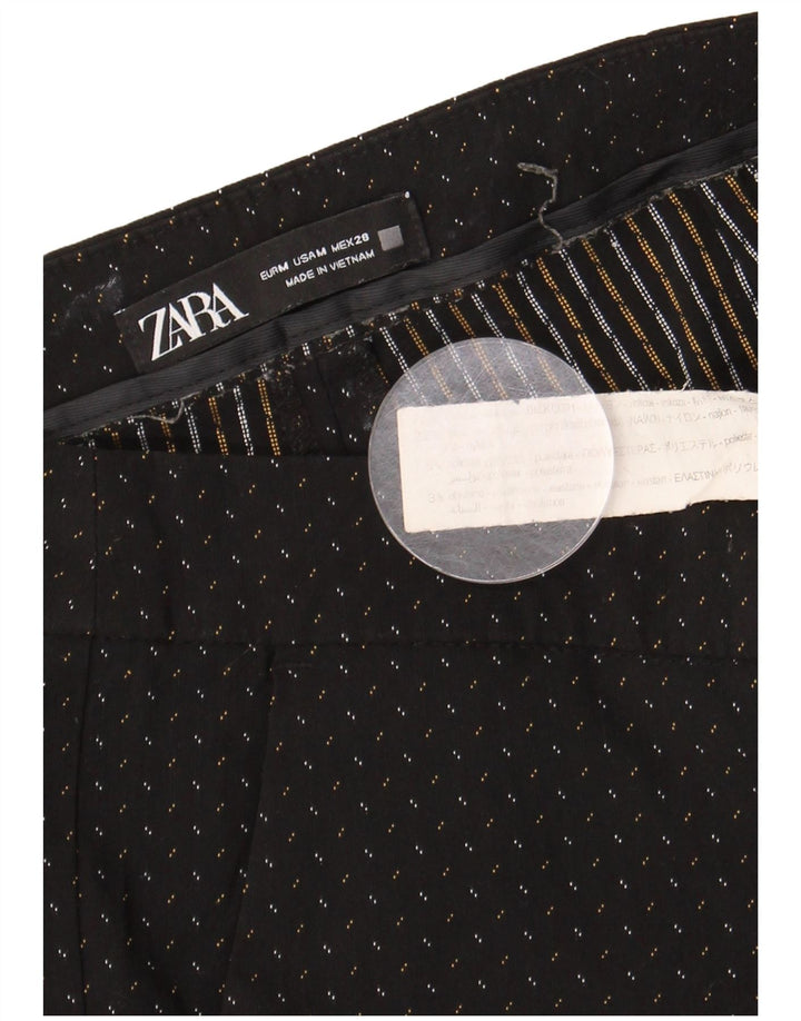 Zara Calça Chino Feminina Slim Médio W28 L27 Viscose Preta Manchada