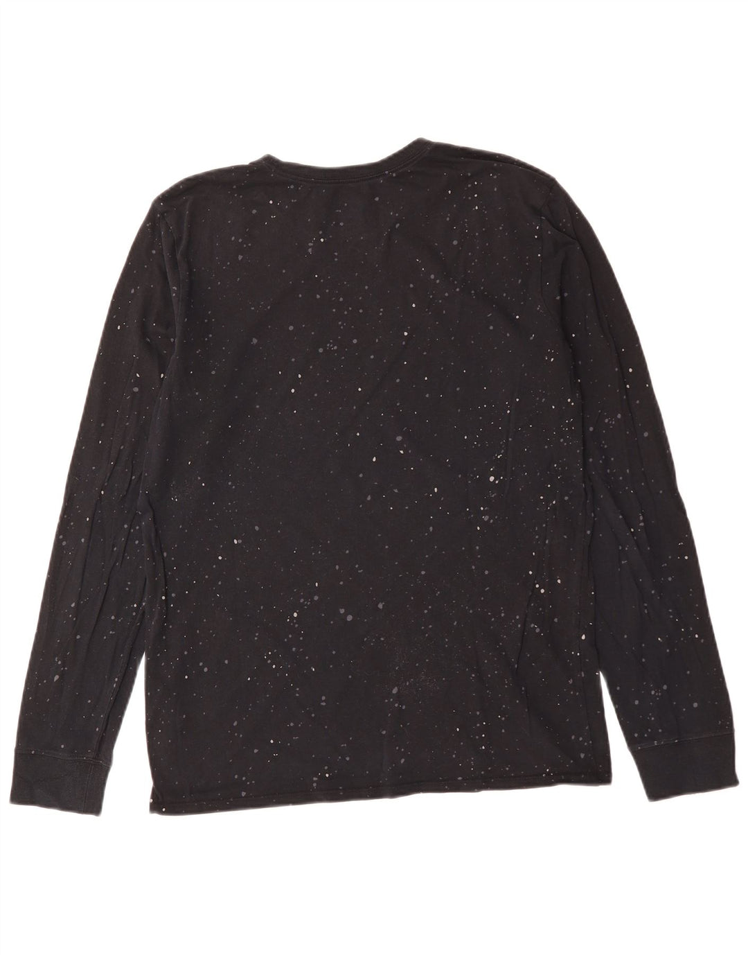 Top gráfico masculino Nike Athletic Cut manga comprida médio preto manchado de algodão