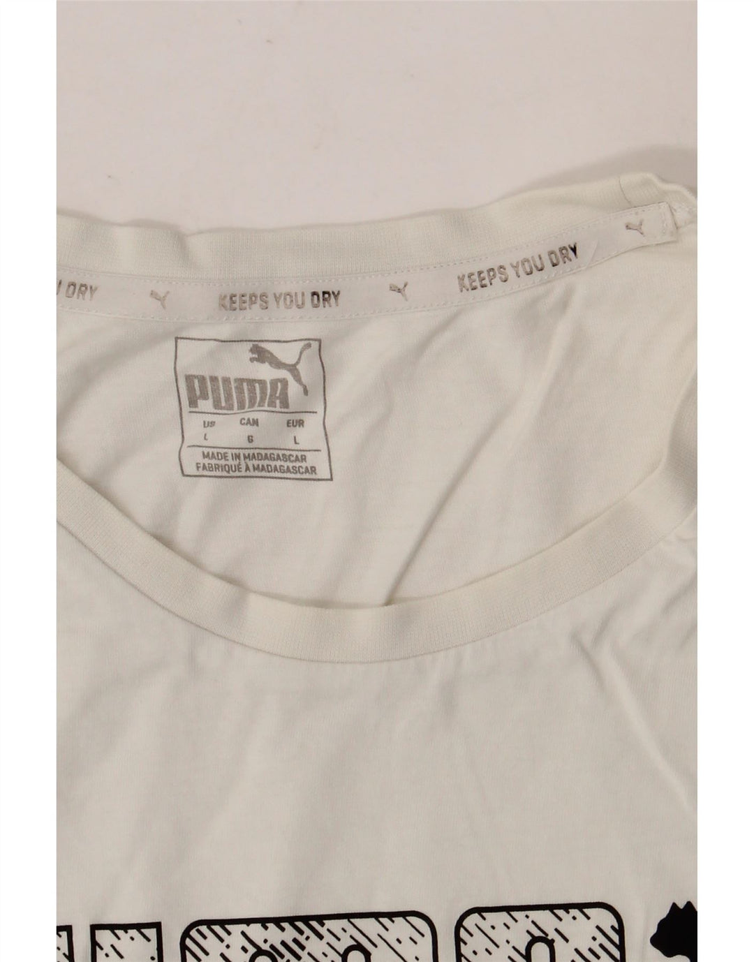 Camiseta gráfica masculina PUMA grande branca
